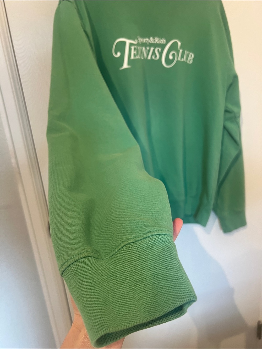 Sporty & Rich Tennis Club Unisex Sweatshirt in Vintage Kelly Green - Picture 6 of 11